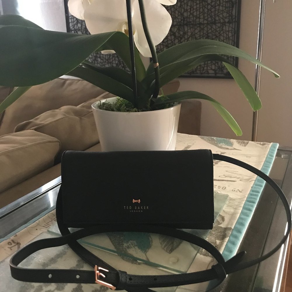 Ted Baker London Black Crossbody Bag with Rose Gold Hardware
